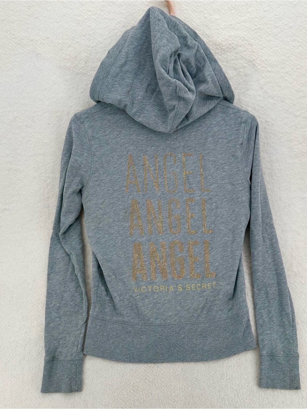 Coquette Victorias Secret Angel Gray Zip Up Hoodie